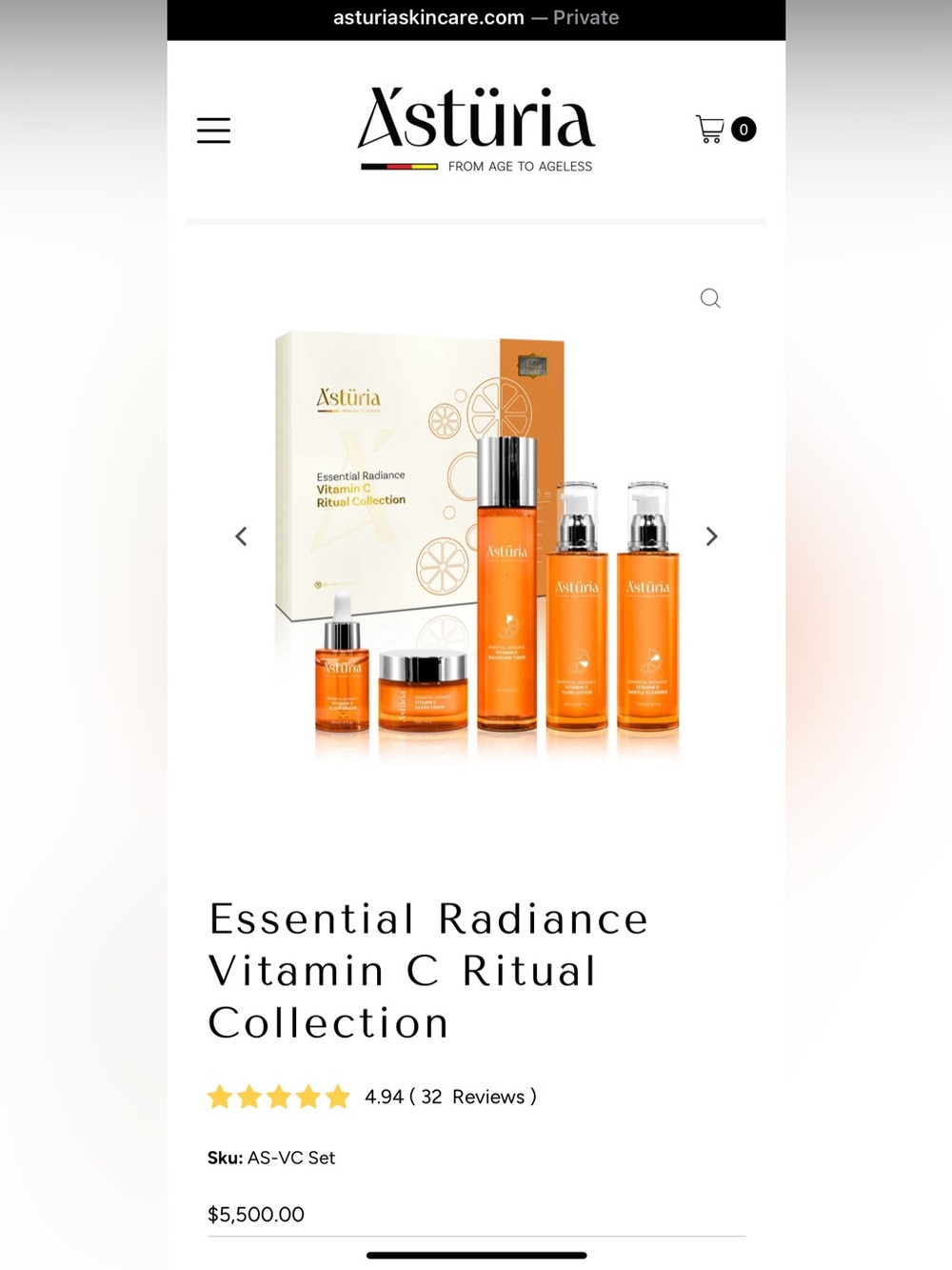 Essential Radiance Vitamin C Skincare Set - Orange